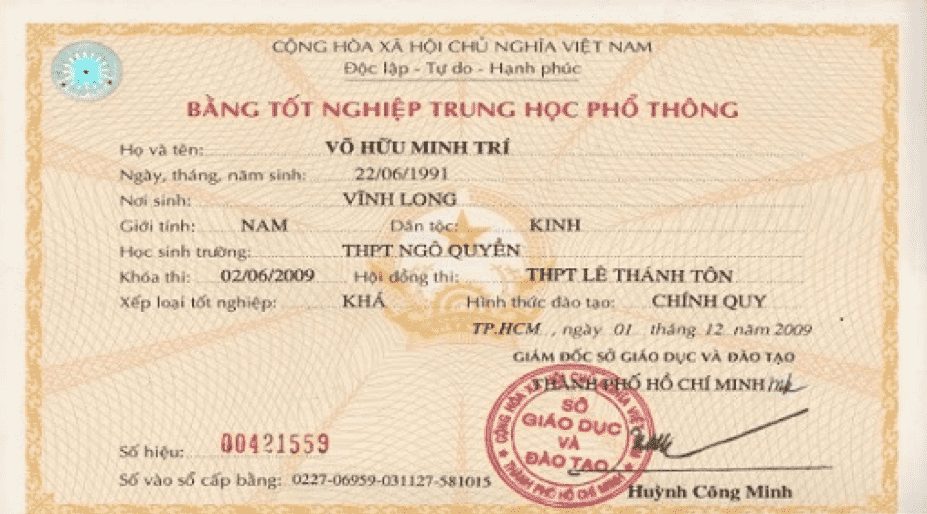 Dịch Vụ Làm Bằng Cấp 3 Giá Rẻ Tại Hà Nội