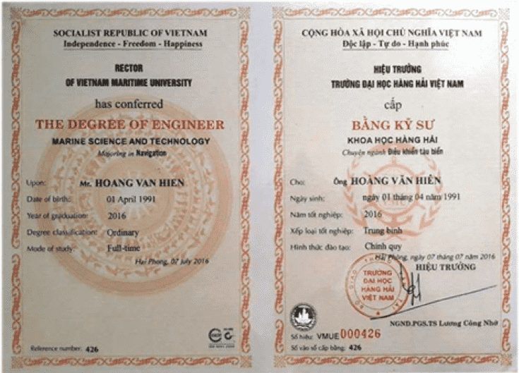 Làm Bằng Đại Học Hàng Hải Uy Tín Chất Lượng Nhất 