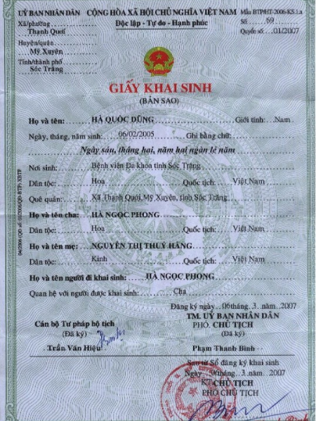Làm Giấy Khai Sinh Giả Giá Rẻ Nhanh Chóng Tại LBXV