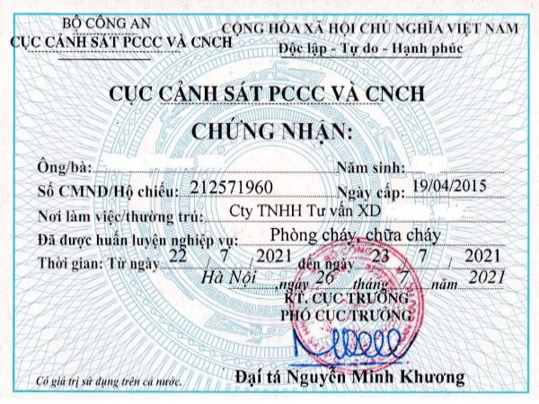 Dịch vụ làm chứng chỉ Phòng Cháy CC tại Làm Bằng Xin Việc xin cam kết chất lượng