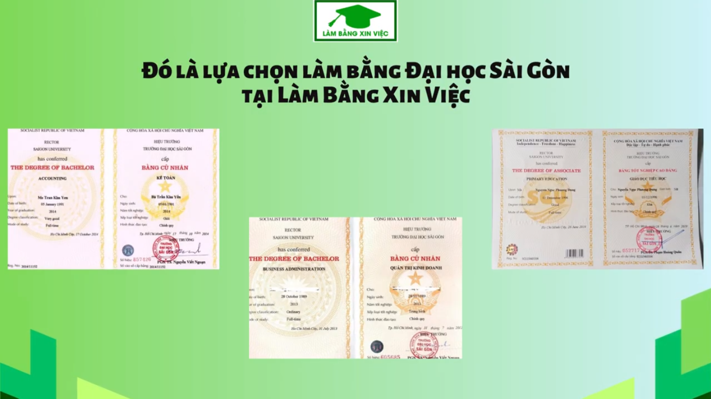 Làm Bằng Đại Học Sài Gòn An Toàn Xin Việc Toàn Quốc