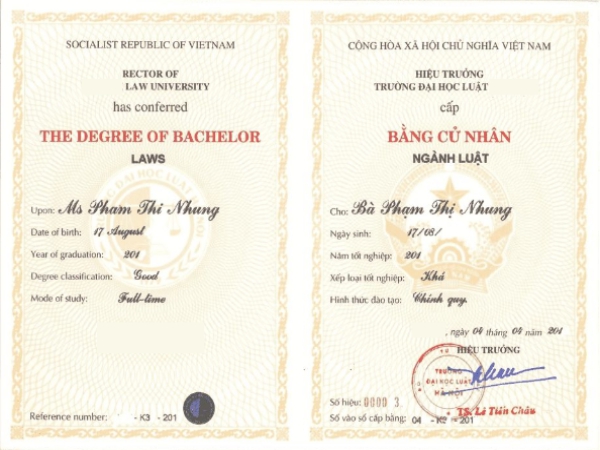 Làm Bằng Đại Học Luật Có Hồ Sơ Gốc Tại Trường Uy Tín