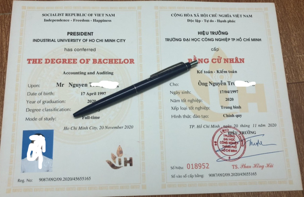 Dịch Vụ Làm Bằng Đại Học Công Nghiệp Có Đầy Đủ Hồ Sơ Gốc